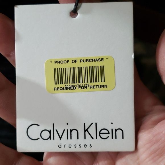 NWT CALVIN KLEIN BODY CON RUCHED BLACK DRESS SZ 6 - Picture 5 of 5